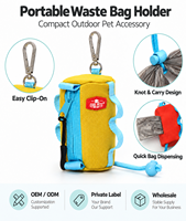 Distributeur de sacs à déjections canines en tissu Oxford, support de sacs à déjections pour animaux de compagnie avec mousqueton, sac à dos de transport pour animaux de compagnie en gros