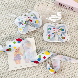 Nine-Colored Ribbon Polka Dot Satin Ribbon Birthday Cake Gift Wrapping Decorative Ribbon Children's Day Party Supply - Product Image 4