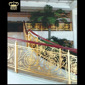 Barandilla Dorada de Lujo con Pasamanos de Aluminio para Escaleras de Hotel o Villa - Product Image 3