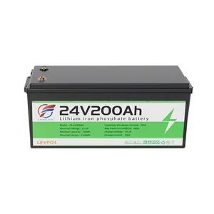 畅销书24V 200AH LiFePO4电池深循环3000倍12v太阳能电池充电户外