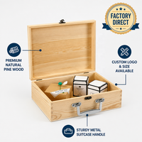 Coffret Cadeau de Voyage en Bois de Luxe - Organisateur Décoratif en Bois Naturel avec Couvercle à Charnières - Fournitures d'Emballage B2B de Haute Qualité