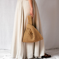 Sac Nœud en Raphia de Créateur, Sac d'Été, Pochette de Poignet en Paille, Sacs à Main en Raphia