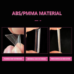 JIEYU PMMA/ABS, <span class=keywords><strong>faux</strong></span> ongles de haute qualité, longs, transparents, demi-couverture, détachables, élégants, pour les salons de manucure DIY - Product Image 2
