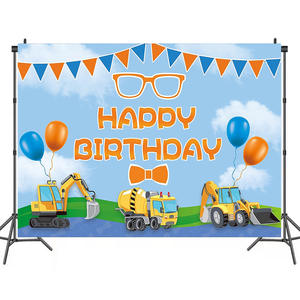 Toile de fond de photographie de <span class=keywords><strong>camion</strong></span> de <span class=keywords><strong>dessin</strong></span> <span class=keywords><strong>animé</strong></span> LEMON 5*3 pieds, décorations de fête d'anniversaire pour garçon, fond en vinyle, photomaton - Product Image 5