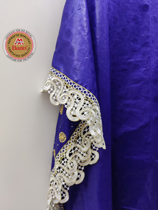 Nouvelle Robe Africaine Boubou Dashiki en <span class=keywords><strong>Bazin</strong></span> Riche, Bleue Roy, Traditionnelle Nigériane pour Mariée ou Soirée, Vêtement Élégant - Product Image 6