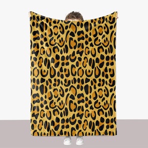 Manta de felpa esponjosa y acogedora súper suave, manta con estampado de leopardo y guepardo, manta de forro polar - Product Image 2