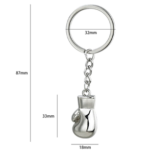 Mini porte-clés en alliage de zinc en forme de gant de <span class=keywords><strong>boxe</strong></span> 3D, mousqueton argenté tendance, cadeau promotionnel pour accessoires de voiture et de sac - Product Image 2