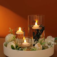 Bougie LED sans flamme à lumière blanc chaud vacillante, fonctionnant sur piles, petite bougie votive électrique pour la décoration de la maison