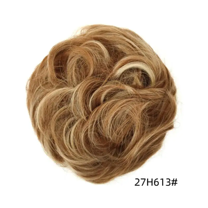 <span class=keywords><strong>Chignon</strong></span> bouclé synthétique haute température pour femme, effet naturel et volumineux, avec boucle florale, accessoire de coiffure facile, couleurs mélangées - Product Image 4
