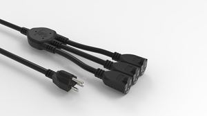 Adaptateur NEMA 5-15P vers 5-15R avec 3 disjoncteurs de 13A 125Vac, câble SJTW 16AWG/3, prises et fiches de 18 pouces - Product Image 4