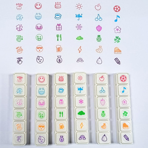 Tùy chỉnh sáu biểu tượng tem thiết kế đầy màu sắc mô hình nhỏ Tạp Chí mực tem - Product Image 1