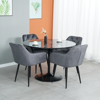 Meubles de salle à manger sur mesure, table ronde en verre, marbre, bois, MDF pour la maison et les restaurants