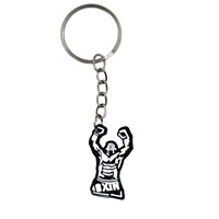 Porte-clés pendentif style dessin animé sur le thème de la boxe en PVC souple, breloque créative pour sac et anneau porte-clés, disponible en stock depuis la Chine