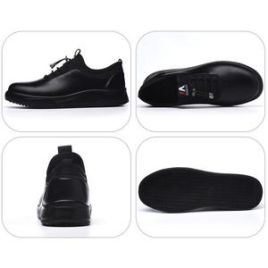 Professionale in pelle nera a prova di foratura intersuola impermeabile Punt uniforme di sicurezza in acciaio punta <span class=keywords><strong>scarpe</strong></span> da cuoco per la <span class=keywords><strong>ristorazione</strong></span> - Product Image 4