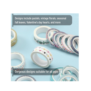 กระดาษกาว Washi สำหรับตกแต่งงานประดิษฐ์ทำด้วยตัวเองขนาดต่างๆลวดลายสดใสและสีสันสดใส - Product Image 3