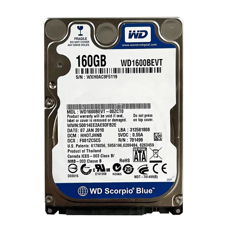 Низкая цена Восстановленный ноутбук hdd внешний 2,5 дюймов 160 ГБ используется жесткий диск hdd