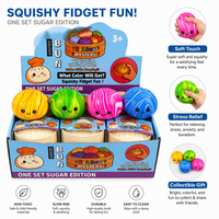 Jouet Squishy Arc-en-ciel Effet Marbré, Jouet Sensoriel Doux à Presser avec Expressions, Boîte Mystère pour Enfants et Adultes