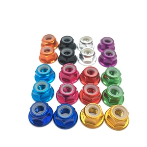 दीन 6926 रंगीन Anodized एल्यूमीनियम हेक्स निकला हुआ किनारा नायलॉन डालने ताला पागल निकला हुआ किनारा nylock अखरोट - Product Image 5