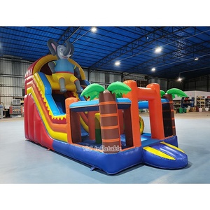 Parcours d'obstacles gonflable <span class=keywords><strong>pas</strong></span> <span class=keywords><strong>cher</strong></span>, animaux tropicaux, pour événements en plein air, sûr, OEM - Product Image 2