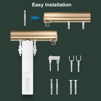 Moteur de rideau intelligent WiFi LifeLibero Tuya avec contrôle par application et vocal, batterie rechargeable, idéal pour usage professionnel moderne sur rail de tringle