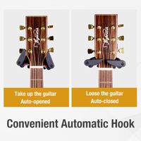 Yinyu GS014 Auto Locking Guitar Wall Hanger with Secure Hook for Space Saving Home Studio and Music Room Organization