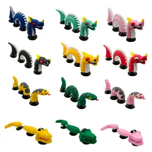 Fábrica personalizada 3 uds/sandalias tapón de goma decorativo accesorios al por mayor 3D dragón serpiente cocodrilo PVC Snap encanto