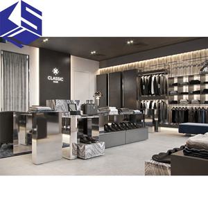 Espositore <span class=keywords><strong>di</strong></span> lusso moderno per <span class=keywords><strong>abbigliamento</strong></span> maschile Fashion-Forward in legno <span class=keywords><strong>negozio</strong></span> al dettaglio per vetrina - Product Image 6