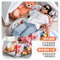 Petit canapé transparent une place pour poupée avec sac de rangement rembourré en peluche douce