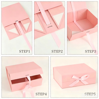 Caja de Regalo Magnética Rígida Plegable con Cierre Personalizado de Lujo Impresa al por Mayor con Cinta