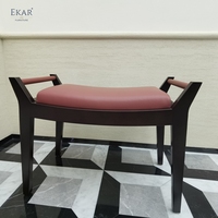 Pouf de rangement carré en cuir tressé de luxe moderne Ekar, repose-pieds, tabouret de rangement, meuble de salon