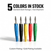Connecteur de câblage électrique 4 mm à fiche banane, 5 couleurs, en laiton nickelé, pour test de multimètre, borne de soudure