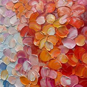 Peinture à l'huile florale texturée Impasto Blooming Rhapsody, art minimaliste, peinture abstraite neutre sur toile, grande décoration murale pour la maison - Product Image 3