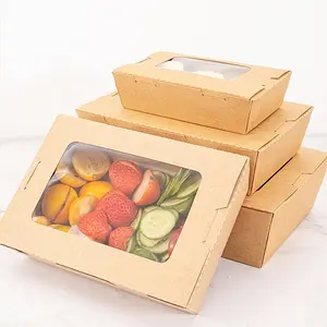 맞춤형 일회용 크래프트 식품 포장 테이크 아웃 종이 상자