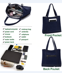 Sacs fourre-tout en toile de plage personnalisés avec logo imprimé, grande capacité, haute qualité, fermeture éclair, pour femmes, été/hiver, robustes et durables, vente en gros - Product Image 5