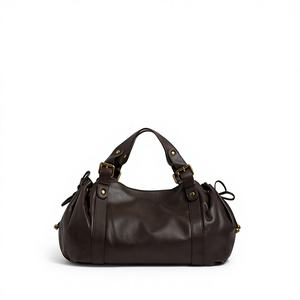 กระเป๋าหนังแท้แบบใหม่ปี 2026 พร้อมซิปและตัวล็อคแบบเข็มขัด กระเป๋าสะพายไหล่ทรงอานม้าสำหรับผู้หญิง กระเป๋าถือหรูหราแบบไม่มีหูหิ้ว - Product Image 1