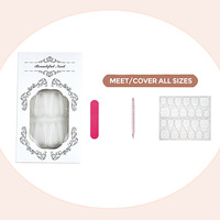 24 faux ongles à presser, forme amande, Noël, rouge, or, motif étoile scintillant, vente en gros