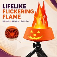 Lampe LED citrouille d'Halloween à effet de flamme, lampe de foyer simulé pour fête d'Halloween et décoration de scène