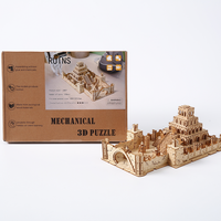 Grand puzzle 3D en bois, ruines antiques, modèle de diorama artisanal à collectionner, à monter soi-même