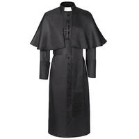 Costume de Prêtre Médiéval Catholique, Robe Religieuse Romaine Rétro, Tenue Complète de Pape, Pasteur, Père, pour Messe, Missionnaire, Soutane de Clergé