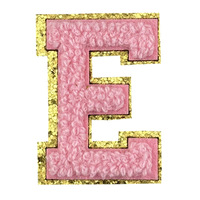 Lettres multicolores en chenille collées pour vêtements Sac à repasser Alphabet Patches adhésifs