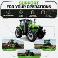 Tracteur agricole 150 ch 4x4 avec cabine climatisée, système hydraulique, châssis robuste