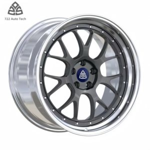 722Auto Juego de 2 Ruedas de Aleación Plateadas Mate de 18-22 Pulgadas 5x112/114.3/120 con Borde Escalonado y Diseño Cóncavo Profundo, Certificadas por DOT/CE - Product Image 1