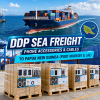 Transport maritime DDP rapide vers la Papouasie-Nouvelle-Guinée, livraison porte-à-porte depuis Guangzhou, Chine, pour les étuis de téléphone, les câbles, les accessoires USB