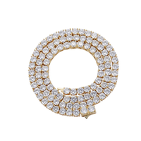 Fermoir à ressort CZ Tennis Chaîne 3mm 4mm 5mm 6mm Laiton Hip Hop Bling Collier Glacé Bijoux