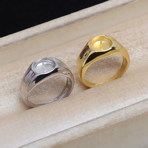 Anillo Ajustable de Plata S925 con Diseño de Boca Abierta, Base Vacía para Perlas de 8-9 mm, Accesorio para Joyería, Componente para Bisutería - Product Image 2