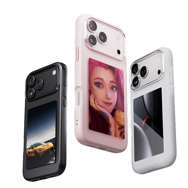 Nfc E-ink Phone case for iphone 17/17air/17pro/17 ProMax DIY Picture Display 4 Colour High Reaolution LED Smart NFC Phone case