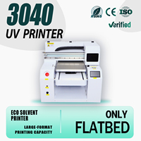 Imprimante UV à plat 3040 pour étiquettes de bagages, étiquettes pour animaux de compagnie, encre CMYK blanche, séchage UV LED, petite machine, grande gamme de produits personnalisés