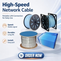 CAT6 kabel Ethernet FTP 1000FT 23AWG kabel jaringan berpelindung Foil untuk Gigabit LAN CM CMR nilai inti tembaga murni langsung dari pabrik