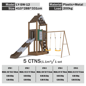 리유 상업용 야외 놀이터 장비, 유치원 어드벤처 파크용 플라스틱 튜브 미끄럼틀 등반 프레임 - Product Image 4