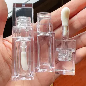 6.5ML Empty New Square Big Doe Foot Clear Wand Lipstick Lip Gloss Packaging Thick Applicator Lipgloss Container Tubes
